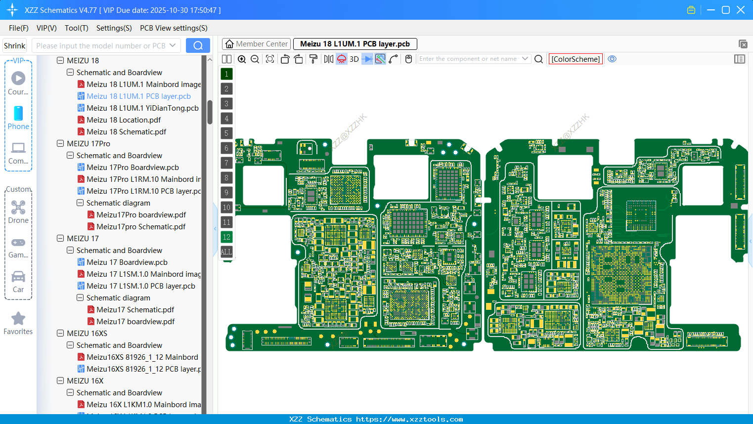 Meizu 18 L1UM.1 PCB Layer